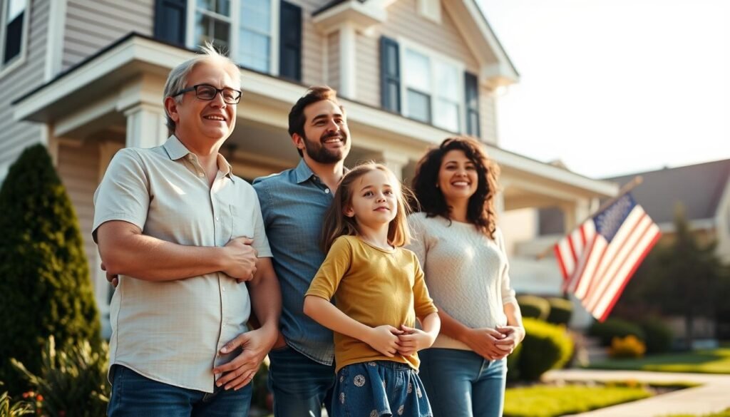 American family looking hopefully toward financial future under Trump tax simplification