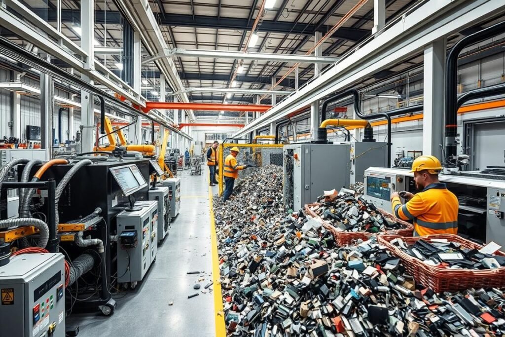 Critical minerals recycling facility processing electronic waste