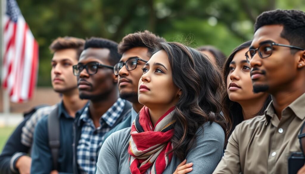 Diverse group of young voters contemplating economic future under Trump's Big Beautiful Bill
