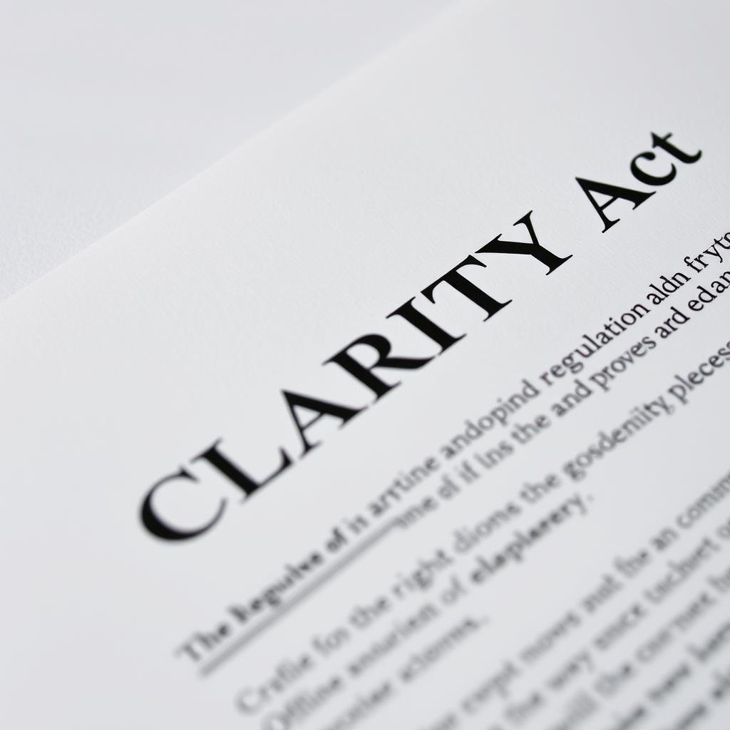 Document with CLARITY Act title and crypto regulation text