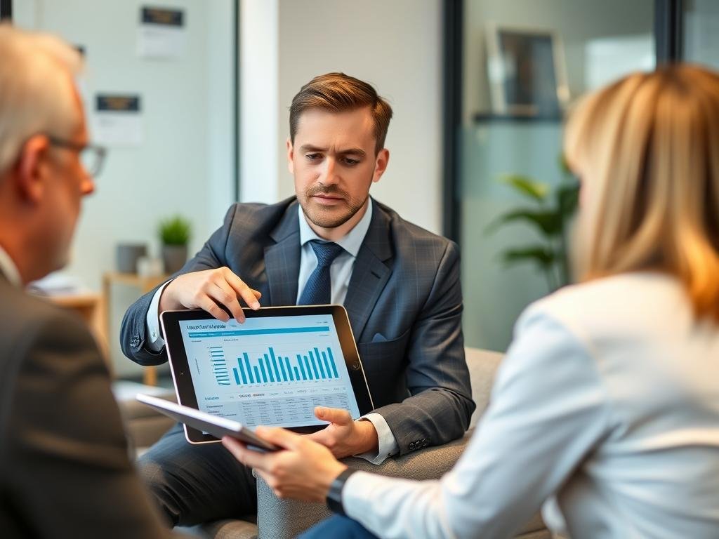 Financial advisor answering questions about mutual funds and ETFs