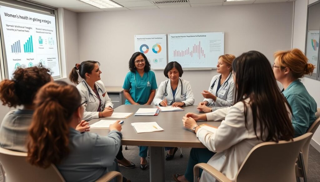 Healthcare providers discussing strategies to maintain women's health services despite Trump's Big Beautiful Bill cuts