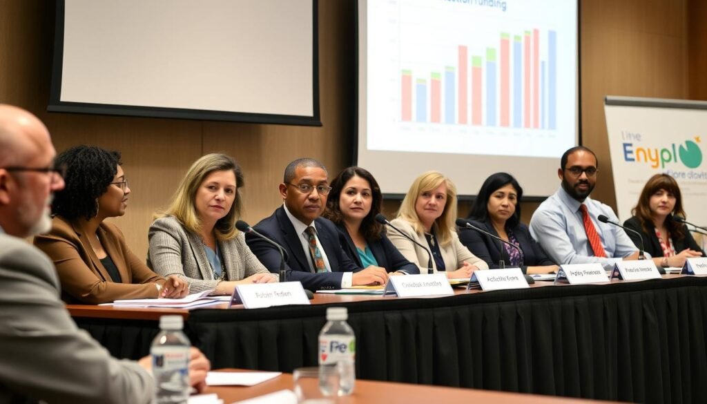 Panel of education policy experts discussing funding changes