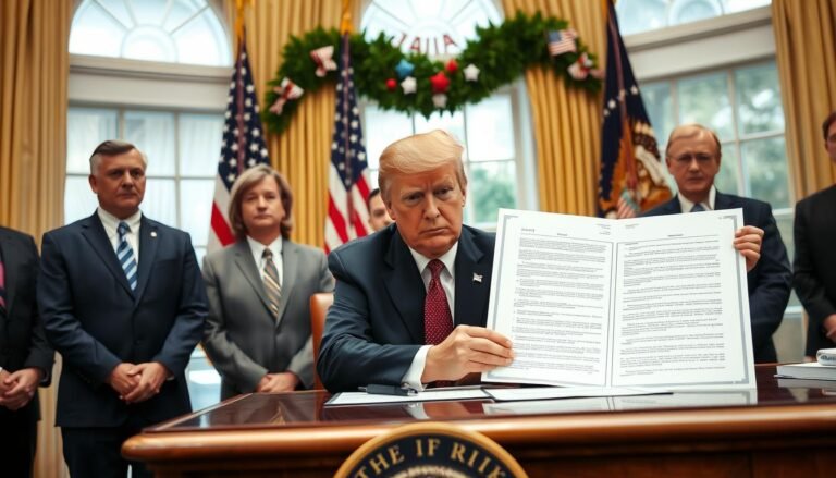 President Trump signing the Big Beautiful Bill into law during a Fourth of July celebration at the White House