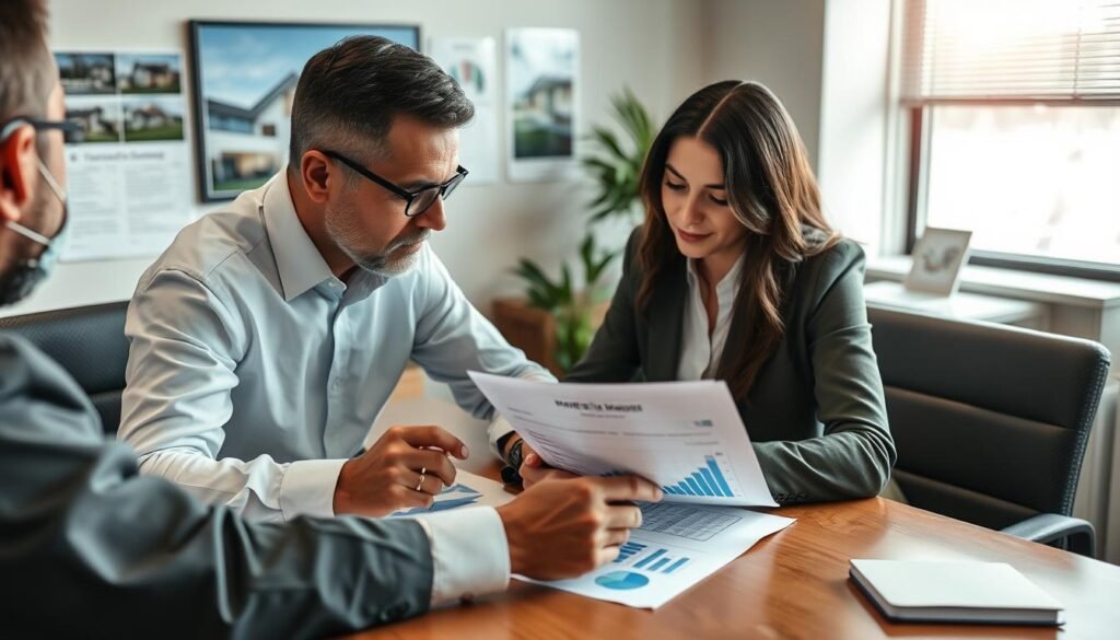 Real estate professional analyzing Trump's Big Beautiful Bill Real Estate Market Impact with client