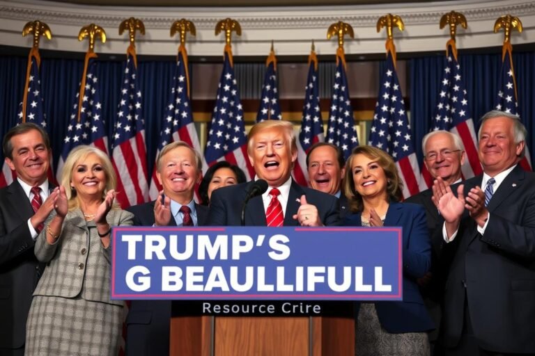 Republican lawmakers celebrating the passage of Trump's Big Beautiful Bill
