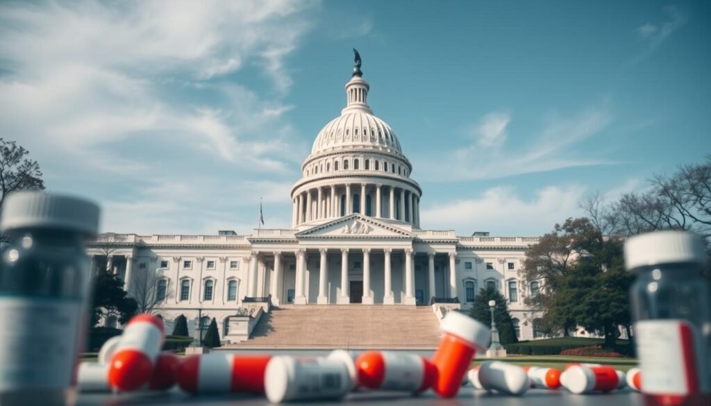 US Capitol building with focus on healthcare legislation