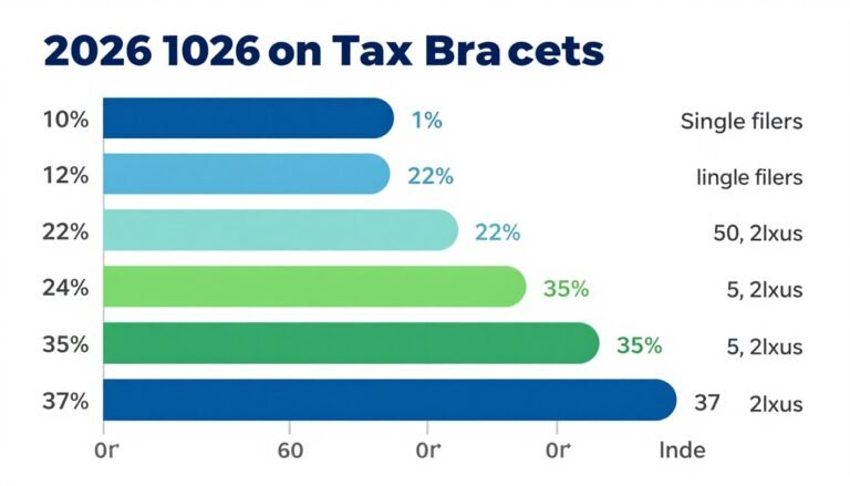 2026 Tax Bracket chart showing the seven federal income tax rates from 10% to 37%