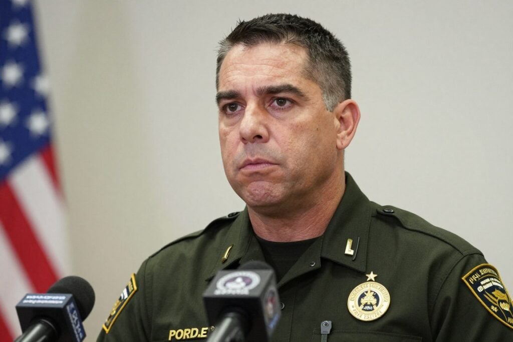 Border Patrol Commander Greg Bovino speaking to the press about the Minneapolis incident