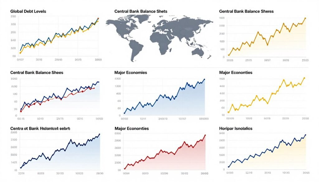 Global economic indicators and gold price correlation chart