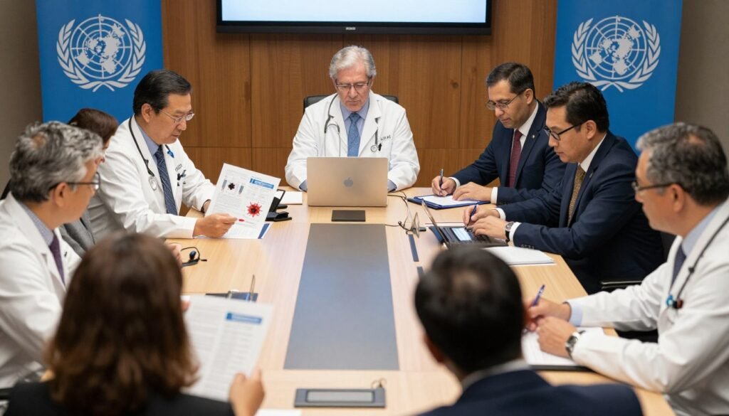 Global health officials discussing the South Carolina measles outbreak and its implications for worldwide measles elimination efforts