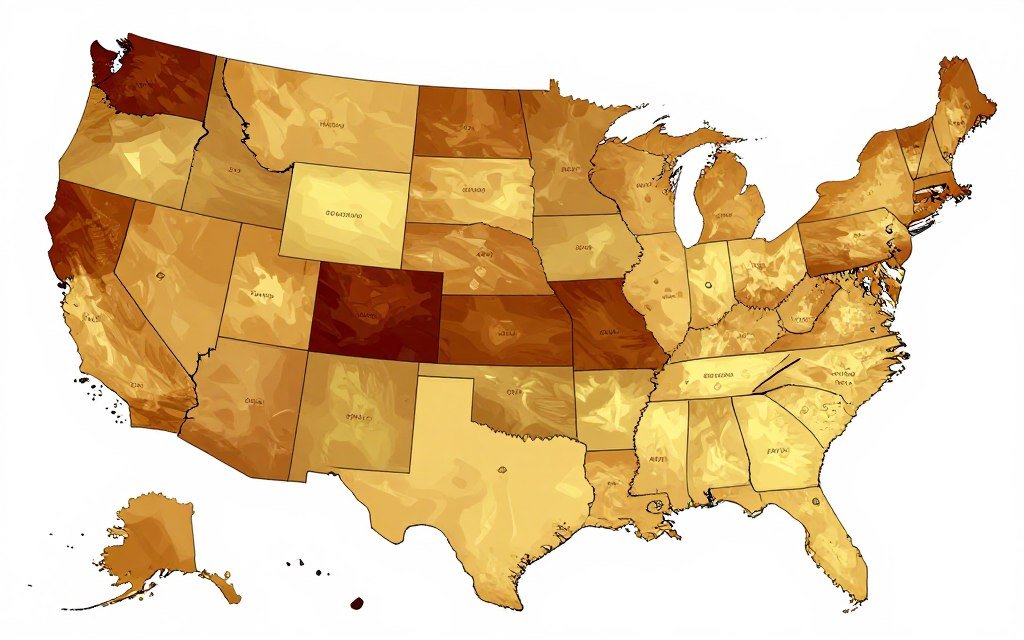 Map of United States showing government shutdown impact by state