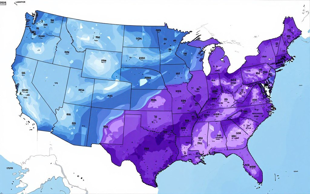 Map of the United States showing record snowfall depths from the January 2026 Historic Snowstorm with color-coded intensity