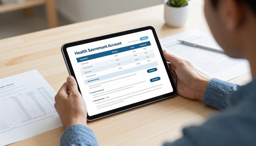 Person reviewing expanded HSA benefits on digital device