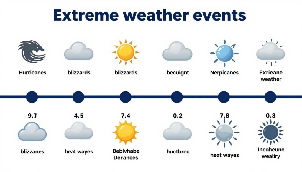 Timeline visualization of major extreme weather events in US history from the State Weather Record database