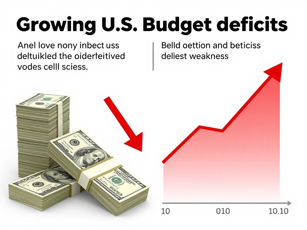 Visual representation of U.S. budget deficit growth contributing to U.S. dollar weakness