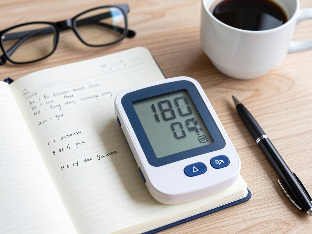 Blood pressure monitoring log book with home monitor device