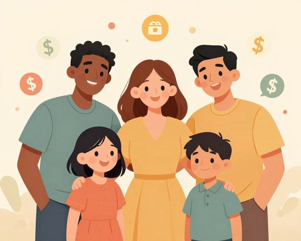 Child tax credit illustration showing family benefits from federal tax policy