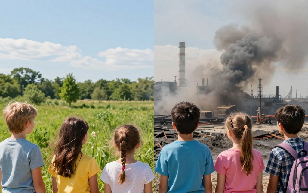 Children and future generation facing environmental crisis consequences