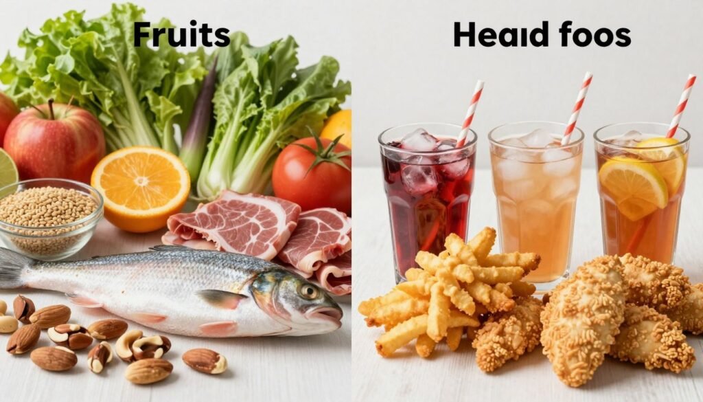 Comparison of heart-healthy foods versus foods that increase heart disease risk