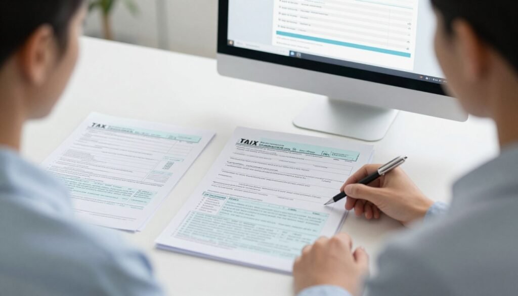 Confident taxpayer successfully managing federal tax policy and financial planning