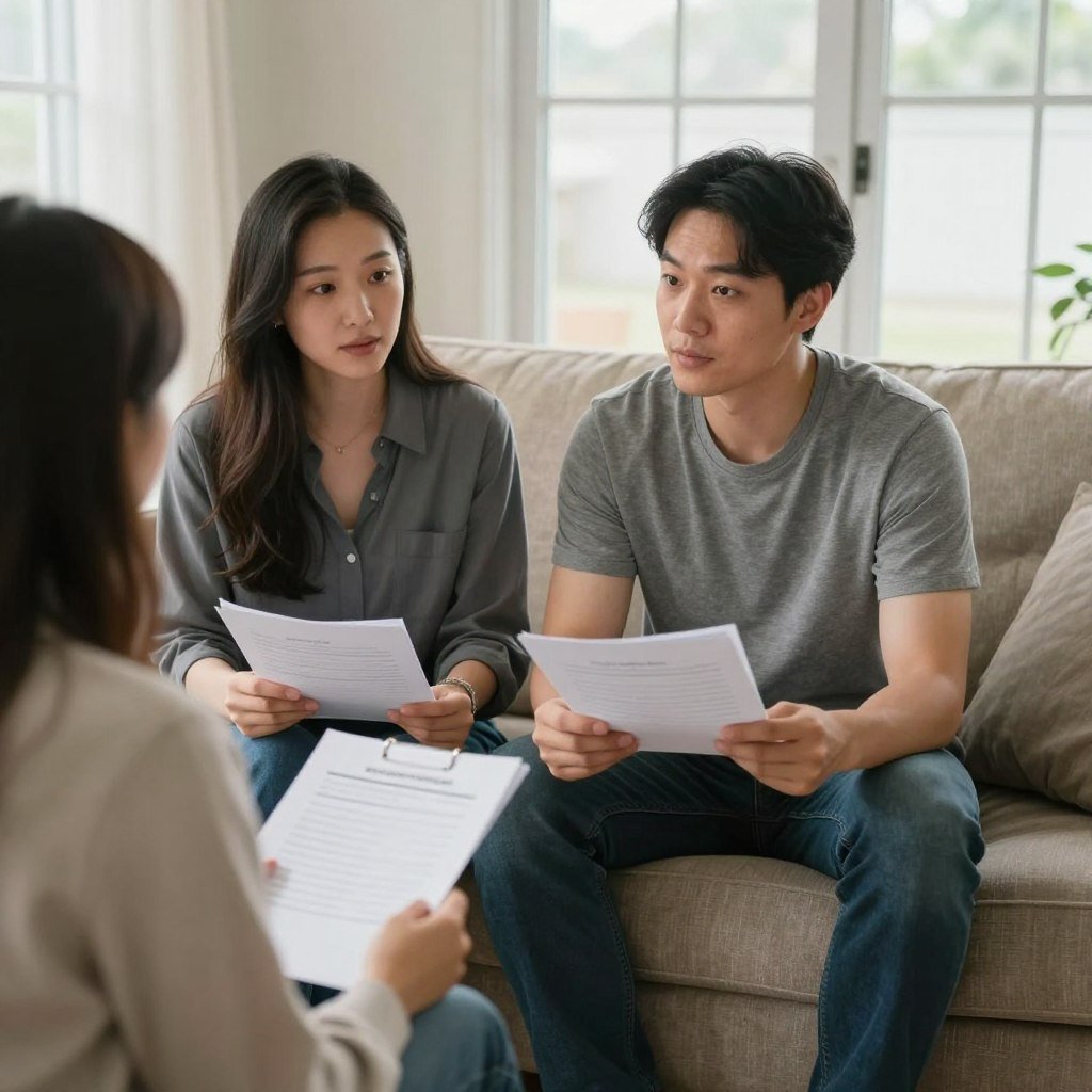 Couple preparing for marriage green card interview