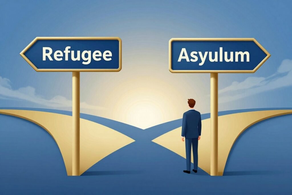 Decision-making process for choosing between refugee and asylum status