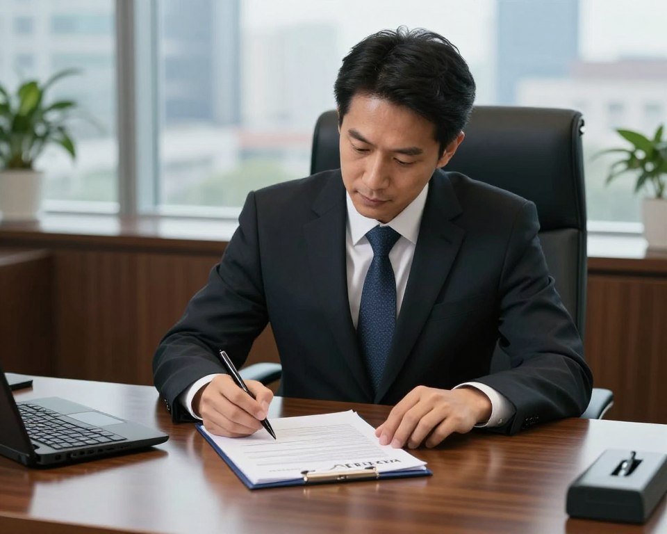 Executive signing employment-based green card documents