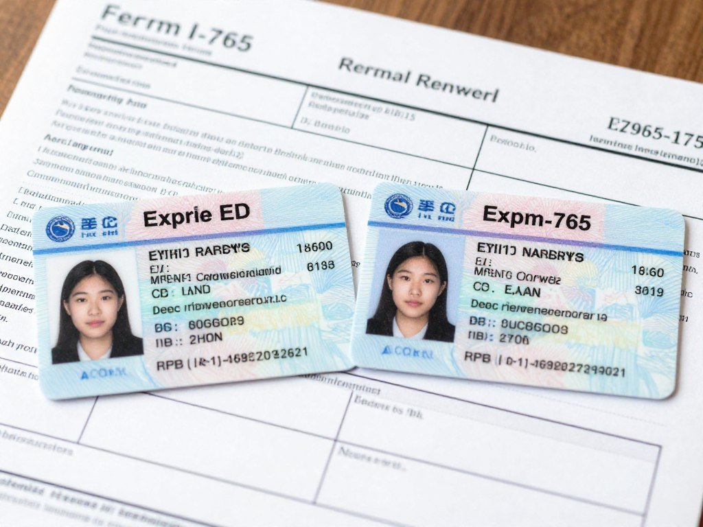 Expired and new EAD cards showing renewal process