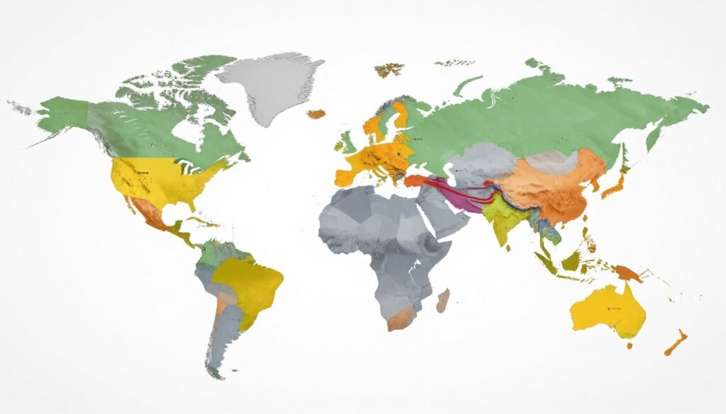 Future regionalized global economy visualization