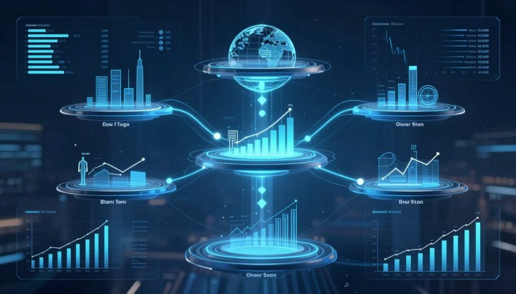 Futuristic economic prediction visualization