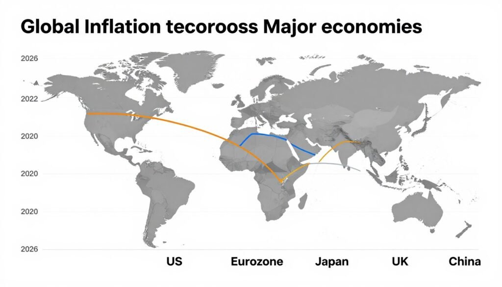 Global inflation trends chart showing the evolution of inflation rates across major economies
