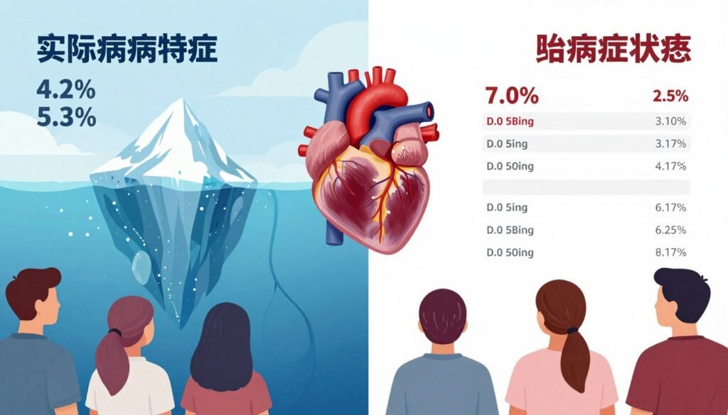 Illustration showing the disconnect between heart disease reality and public perception