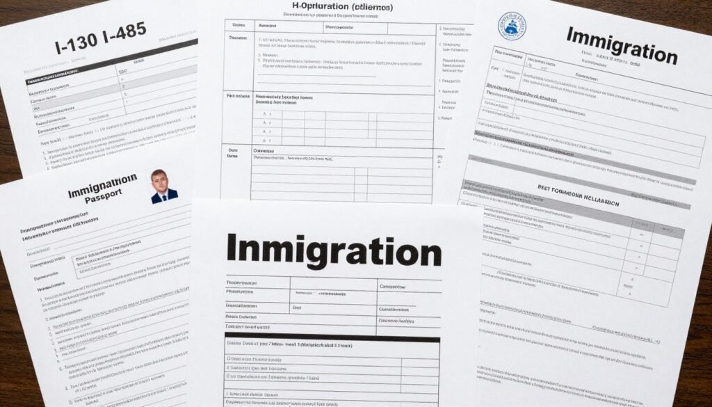 Immigration documents and forms required for green card process step-by-step