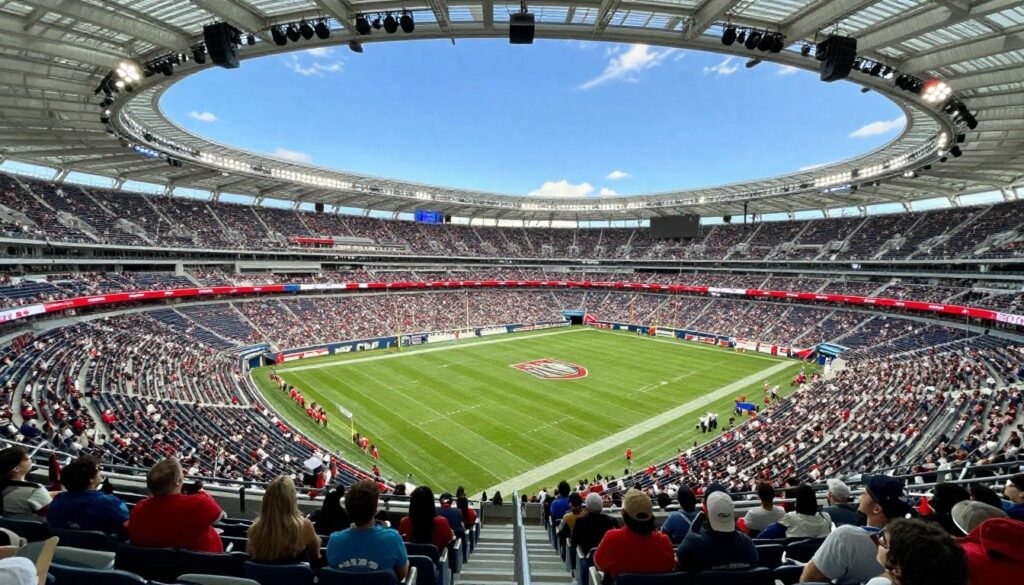 Interior view of Levi's Stadium filled with fans during an NFL game