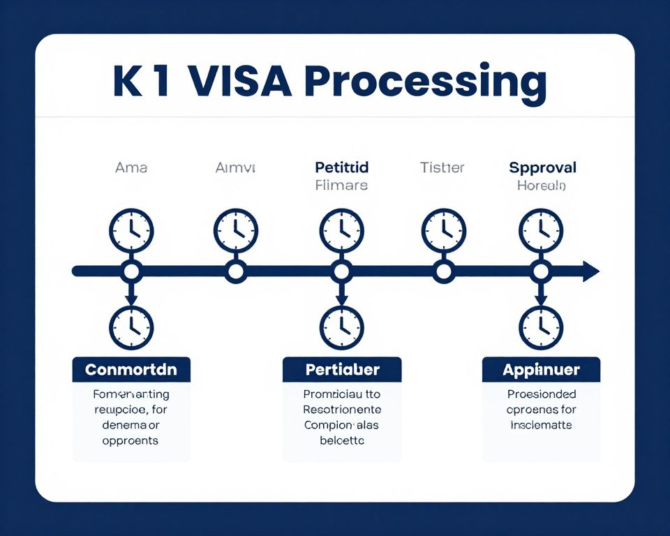 K-1 visa timeline calendar showing processing stages