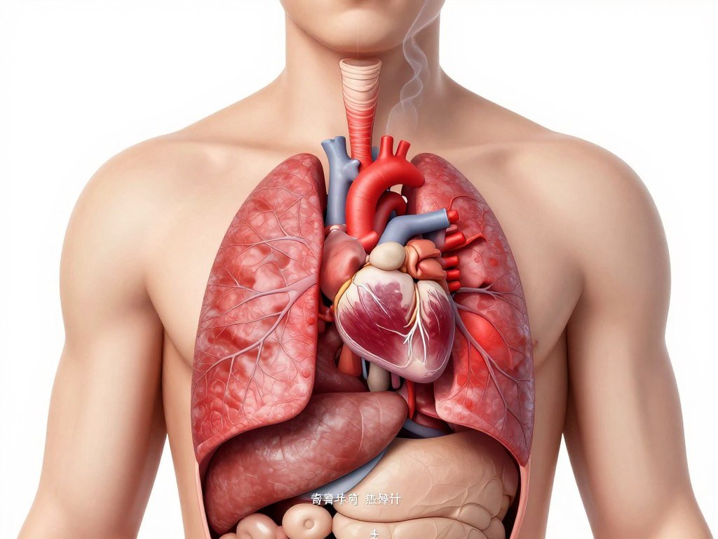 Medical illustration showing major health impacts of tobacco use on human organs