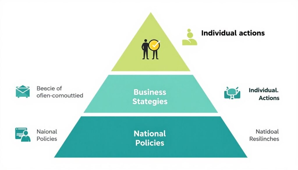 Multi-level economic resilience strategies pyramid