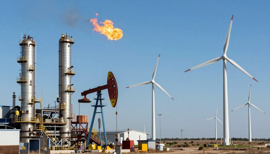 Oil refinery and renewable energy installation