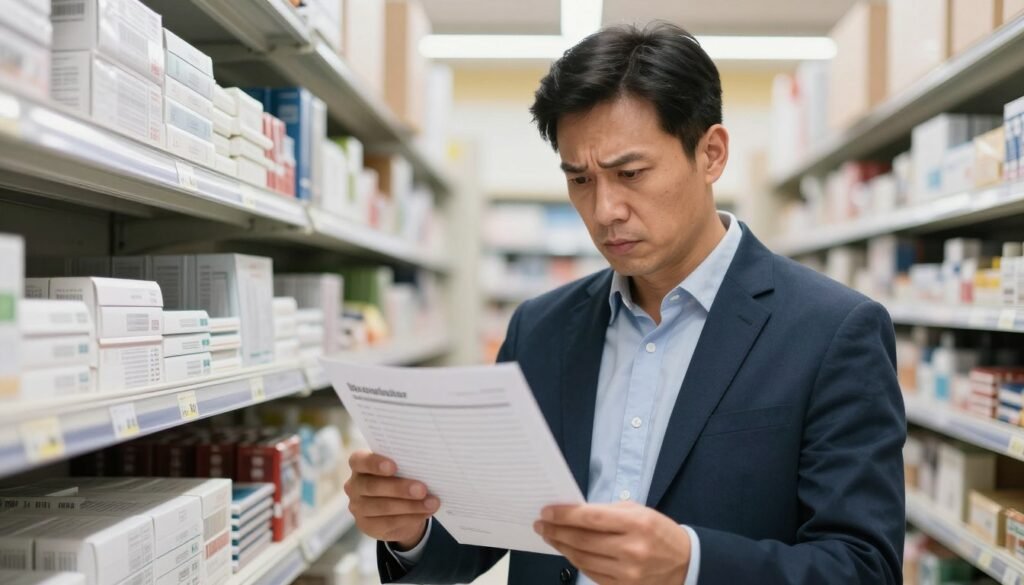 Retail store manager reviewing increased wholesale costs
