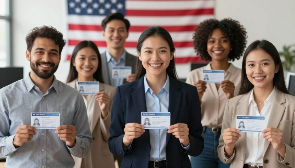 Successful work permit approval celebration