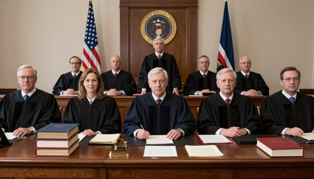 Supreme Court justices considering US 10% tariff policy constitutional questions