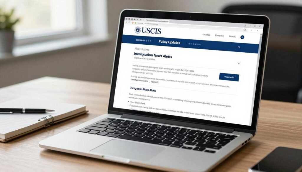 USCIS website showing latest policy updates