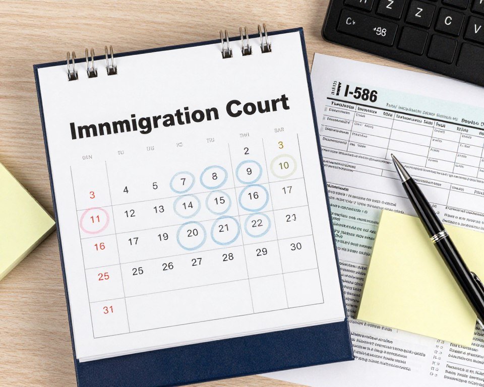 calendar marking immigration court dates and deadlines