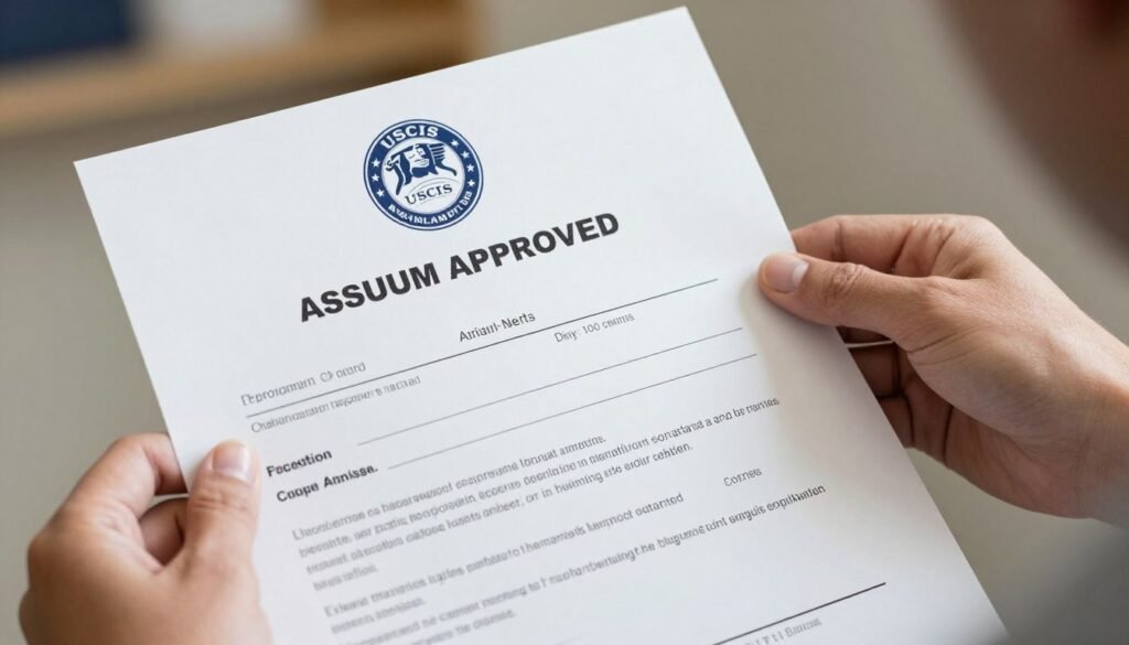 successful asylum applicant receiving approval notice