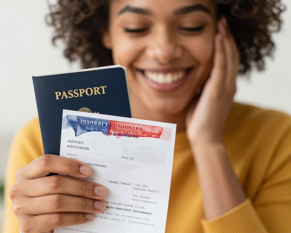 successful visa approval green card approved documents celebration