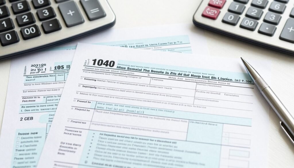 2025 tax forms and documents with IRS logo and current year highlighted