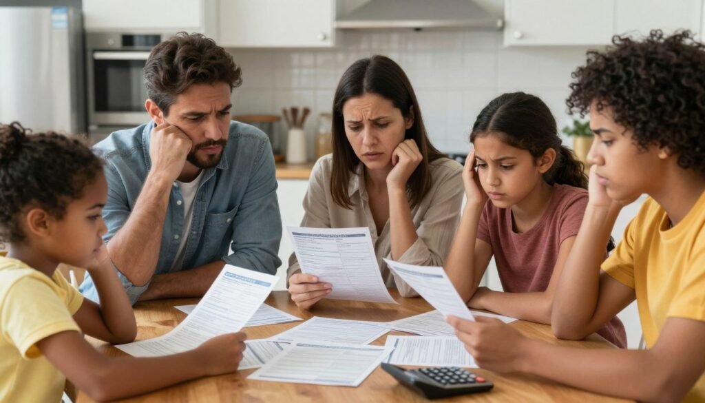 American families affected by healthcare costs showing real-world impacts on households