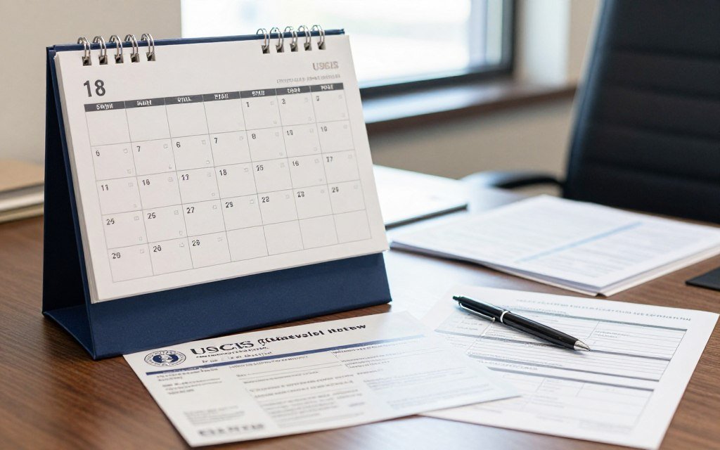 Calendar and financial documents for U.S. citizenship interview questions timeline