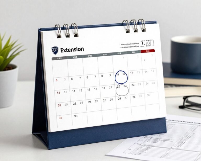 Calendar showing visa extension processing timeline with marked important dates